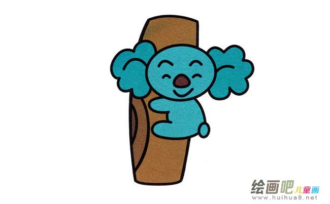 小考拉动物简笔画步骤图片大全