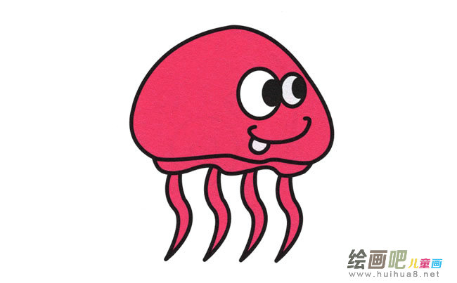 小水母动物简笔画步骤图片大全