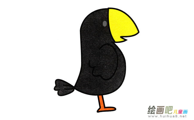 小乌鸦动物简笔画步骤图片大全