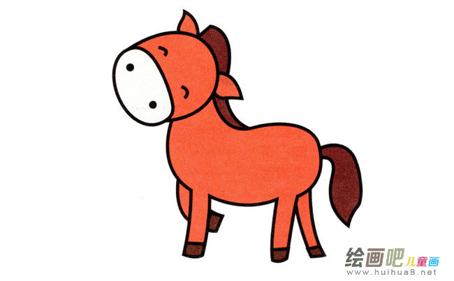 小马动物简笔画步骤图片大全