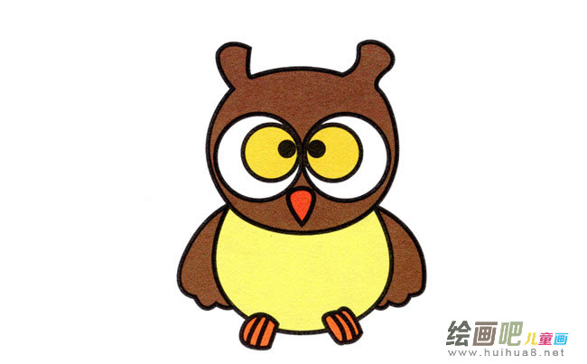 小猫头鹰动物简笔画步骤图片大全