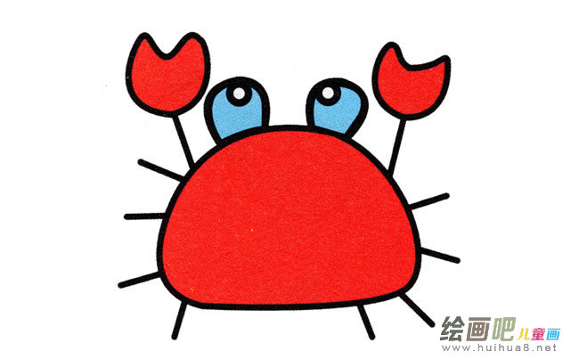 小螃蟹动物简笔画步骤图片大全