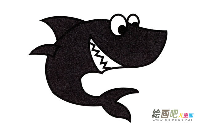 大鲨鱼动物简笔画步骤图片大全