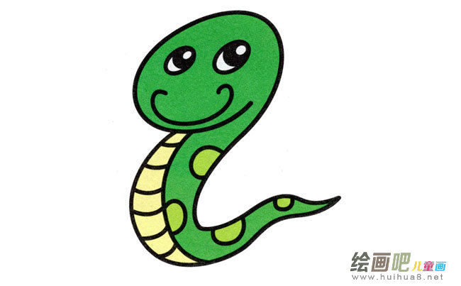 小青蛇动物简笔画步骤图片大全