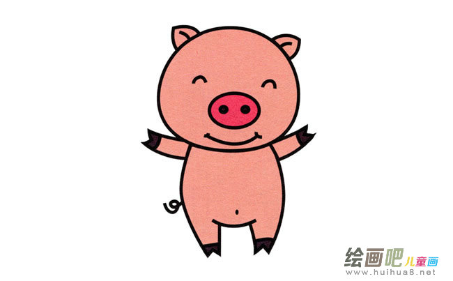 小猪动物简笔画步骤图片大全