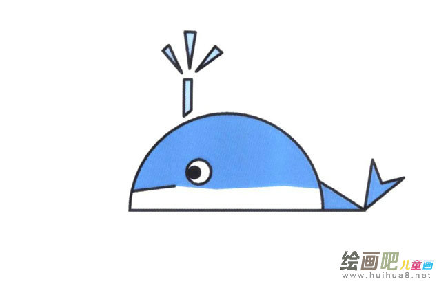 鲸鱼动物简笔画步骤图片大全