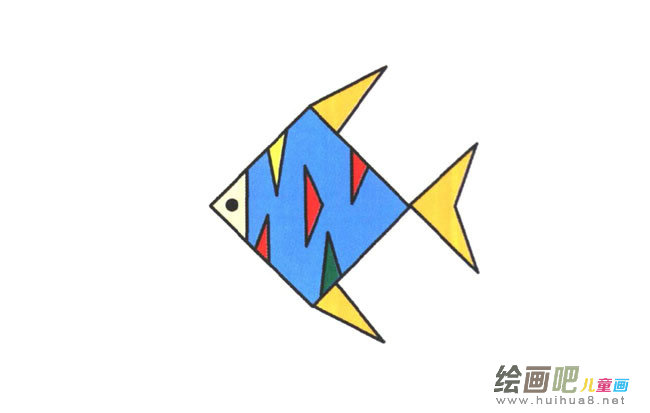 花纹鱼动物简笔画步骤图片大全