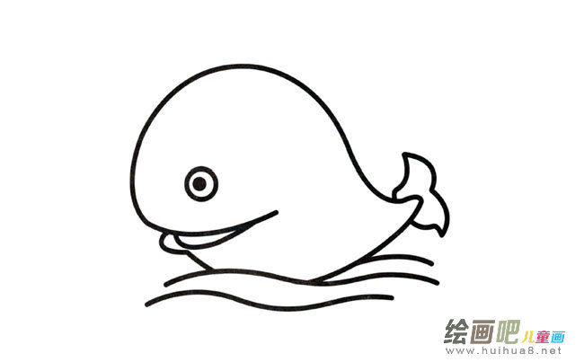 鲸鱼动物简笔画步骤图片大全