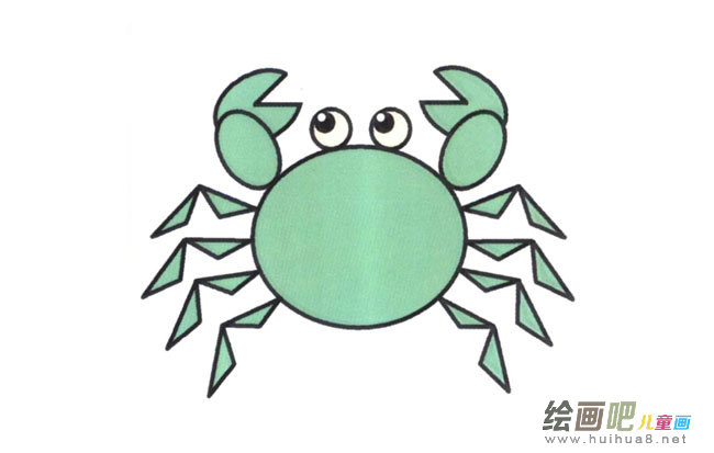 螃蟹动物简笔画步骤图片大全
