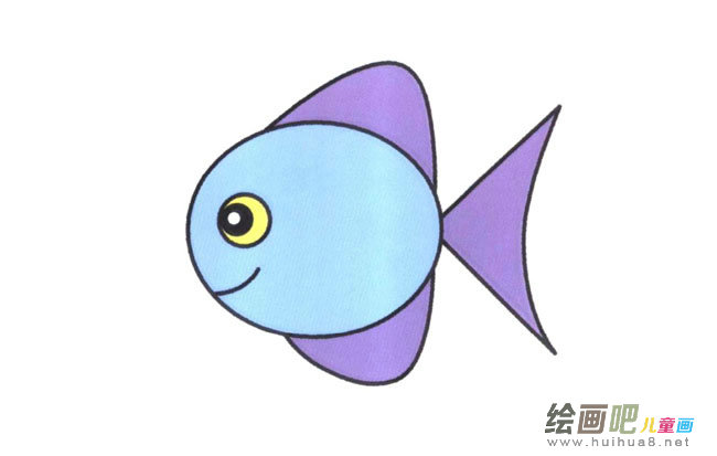 圆头鱼动物简笔画步骤图片大全