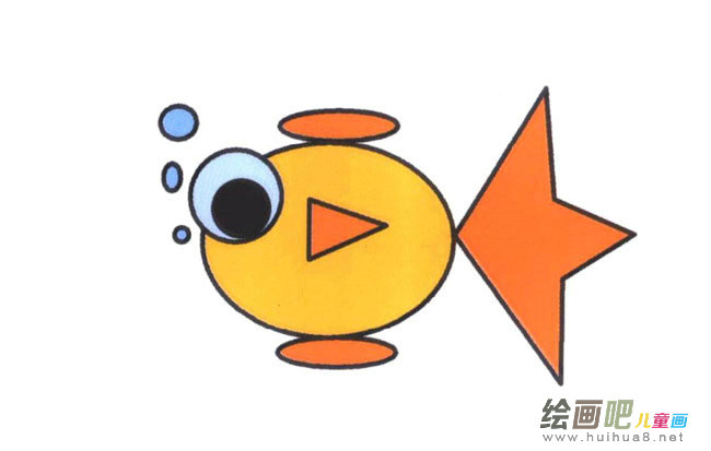 小金鱼动物简笔画步骤图片大全