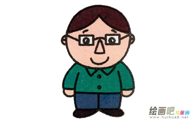 爸爸人物简笔画步骤图片大全