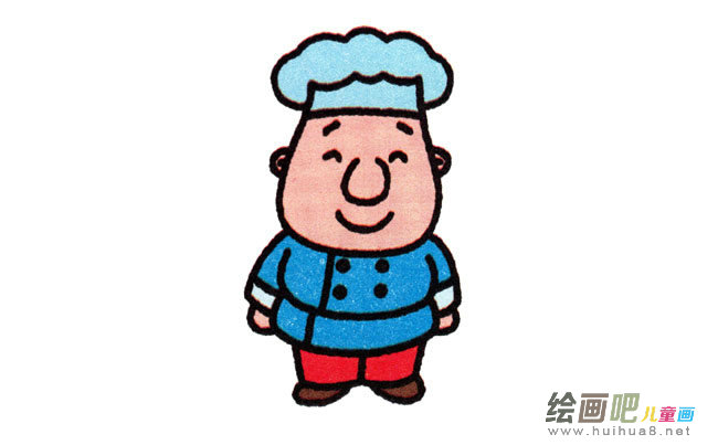 厨师人物简笔画步骤图片大全