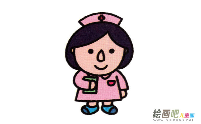 护士人物简笔画步骤图片大全
