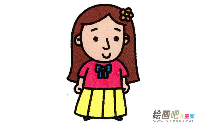 姐姐人物简笔画步骤图片大全