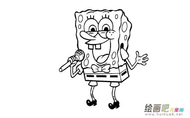 海绵宝宝动漫人物简笔画步骤图片大全