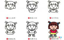 妹妹人物简笔画步骤图片大全