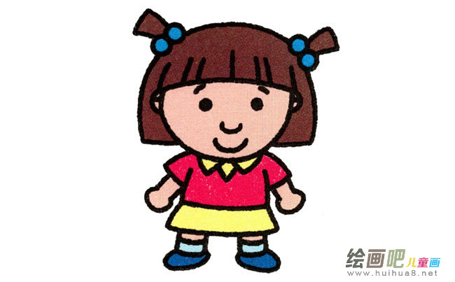 妹妹人物简笔画步骤图片大全