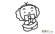 沙和尚动漫人物简笔画步骤图片大全