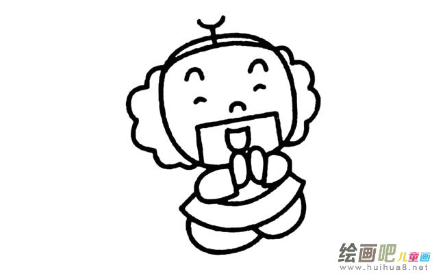 沙和尚西游记动漫人物简笔画步骤图片大全