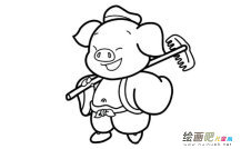 猪八戒动漫人物简笔画步骤图片大全