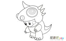 恐龙宝宝动漫人物简笔画步骤图片大全