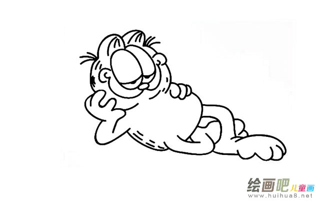 加菲猫动漫动物简笔画步骤图片大全