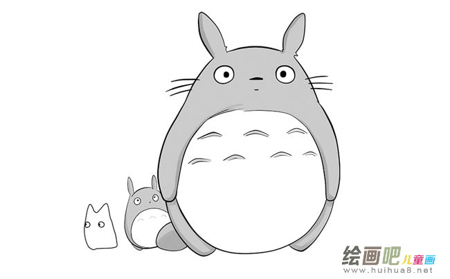 龙猫动漫动物简笔画步骤图片大全