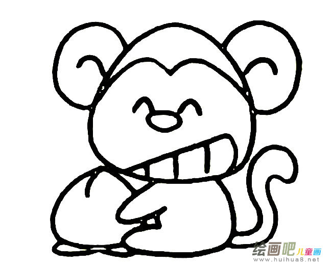 偷桃的猴子动漫动物简笔画步骤图片大全