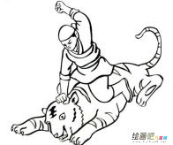 武松打虎人物简笔画步骤图片大全