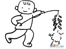 放鞭炮的小孩人物简笔画步骤图片大全