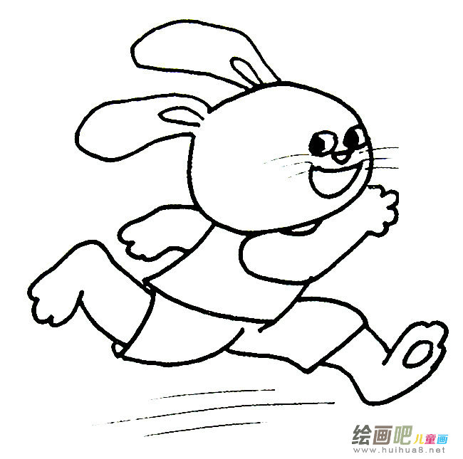 奔跑的兔子动物简笔画步骤图片大全