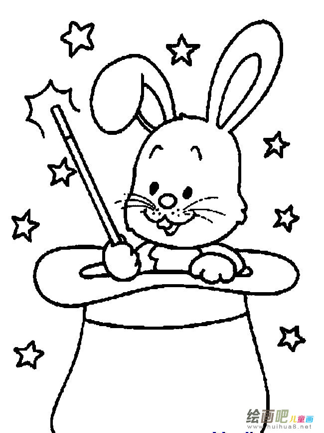 会魔法的兔子动物简笔画步骤图片大全