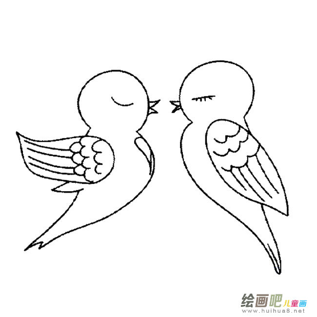 相思鸟动物简笔画步骤图片大全