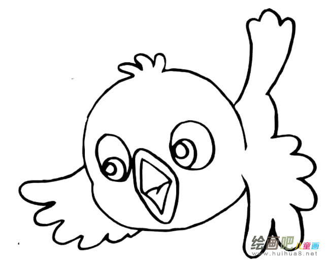 快乐的小鸟动物简笔画步骤图片大全