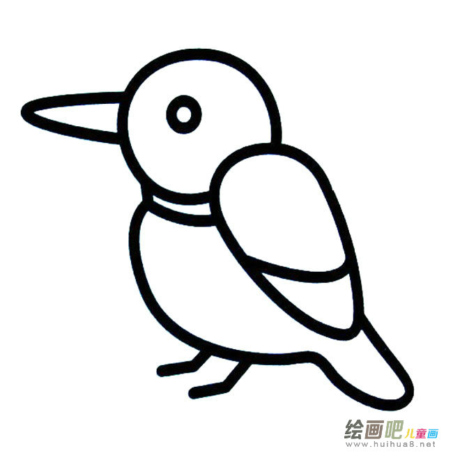 翠鸟动物简笔画步骤图片大全