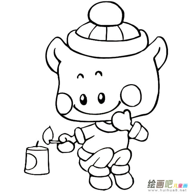 卡通小孩放鞭炮人物简笔画步骤图片大全