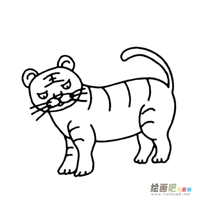 大老虎动物简笔画步骤图片大全