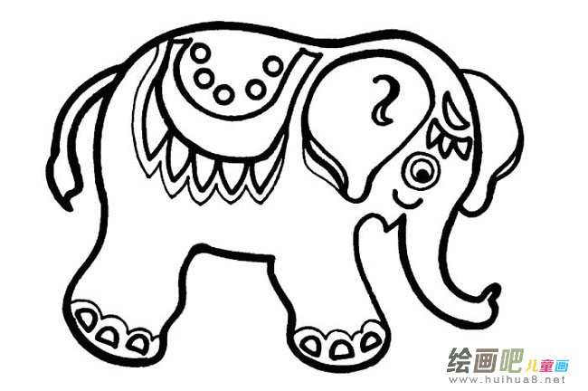 卡通大象动物简笔画步骤图片大全