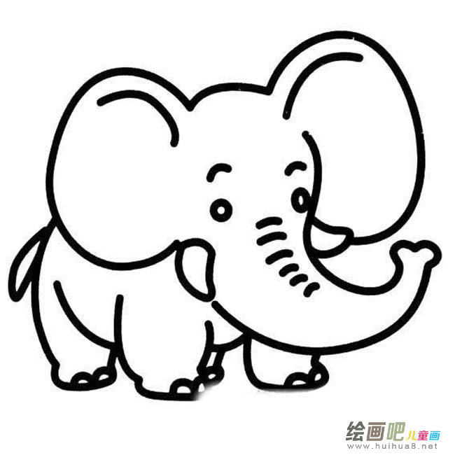 超萌卡通大象动物简笔画步骤图片大全