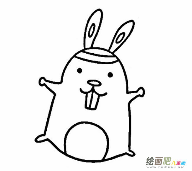 暴牙兔子动物简笔画步骤图片大全