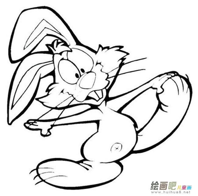 搞怪的兔子动物简笔画步骤图片大全