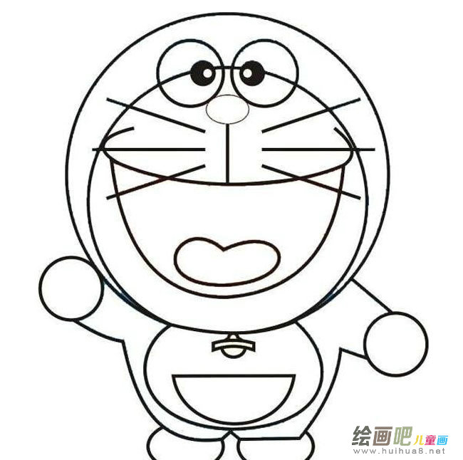 卡通叮当猫动物简笔画步骤图片大全