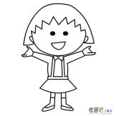 樱桃小丸子人物简笔画步骤图片大全