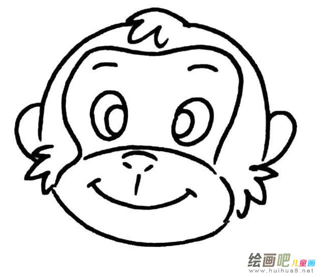 猴头像动物简笔画步骤图片大全