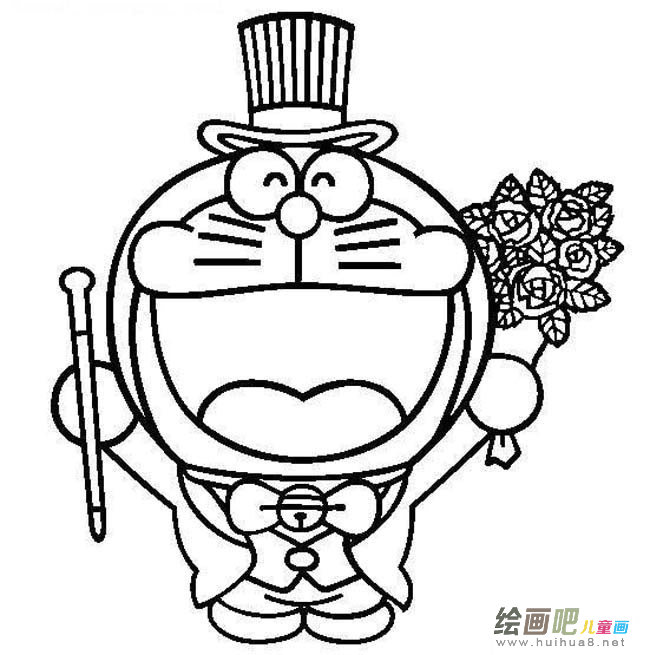 卡通叮当猫动物简笔画步骤图片大全