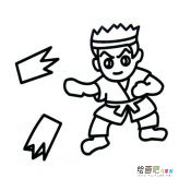 跆拳道男孩人物简笔画步骤图片大全