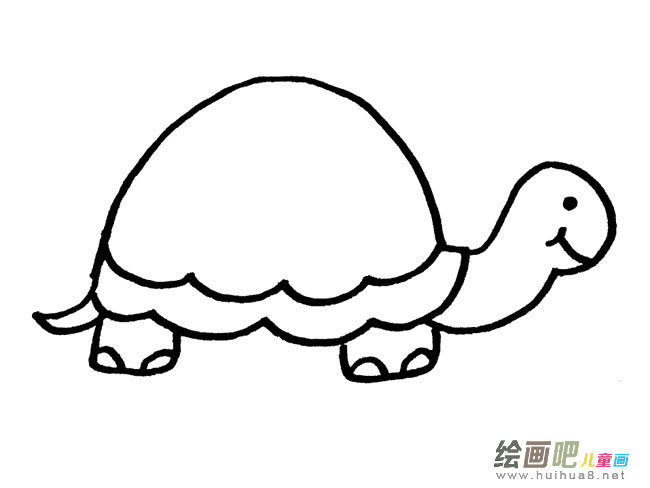 乌龟动物简笔画步骤图片大全