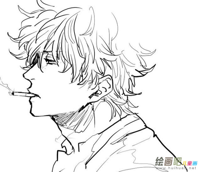 帅哥动漫人物简笔画步骤图片大全