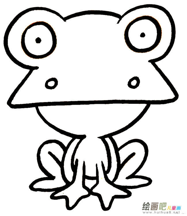 大眼青蛙动物简笔画步骤图片大全